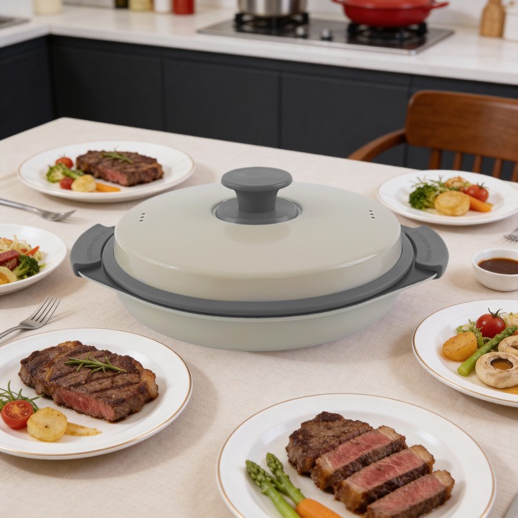 Mikrovågsgrill Multi-Pot för matlagning med låg olja och måltidsberedning