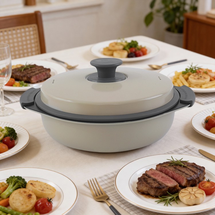 Mikrovågsgrill Multi-Pot för matlagning med låg olja och måltidsberedning